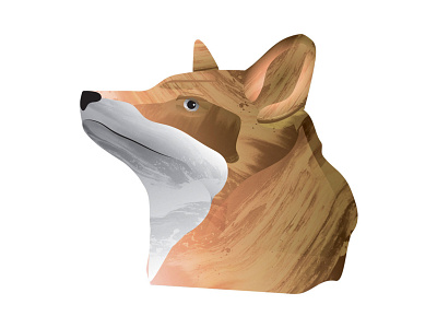 Fox Head animal fox fox illustration head mural texture