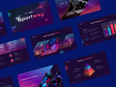 Sportway Powerpoint Template boxing branding deck design graphic design powerpoint presentation sport template