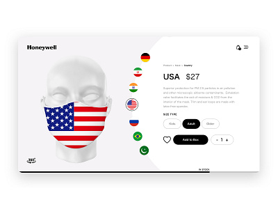 Customised Face Mask Product Page coronavirus country flag covid 19 customized design design trends interaction mask design product page ui ui design ui elements ui ux visual design website