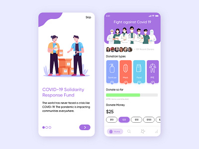 Covid-19 Donation Mobile App concept