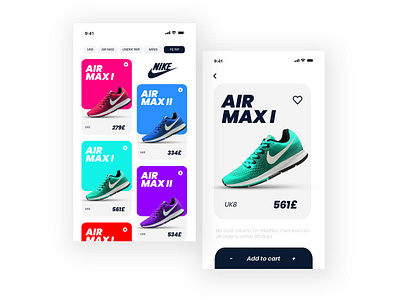 Nike Air Max Series UI app design app nike nike running shoes ui ui elements ui ux ux