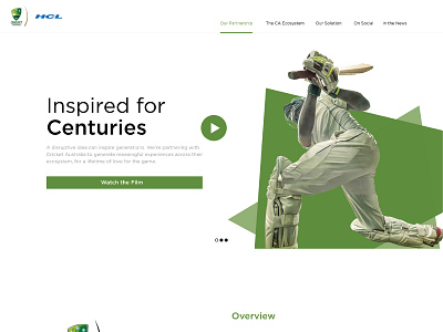 Cricket Australia HCL Partnership Website