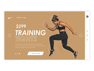 Nike Women Yoga add to cart design trends landing page menu product page sports ui elements ui ux website women wear yoga