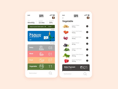 Super Dairy & Grocery Store UI idea inspiration