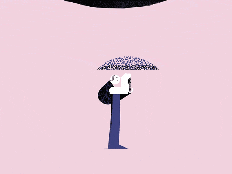 Rain Drops animation character design gif illustration loop motion graphics rain umbrella
