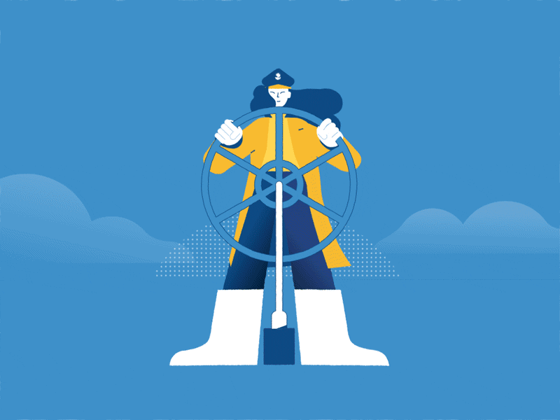 Anchors aweigh! animation character character design gif illustration loop motion motion design motion graphics nautical sea woman