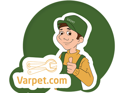 Varpet.com app's logo & embleme mobile plumber varpet.com vector worker workers