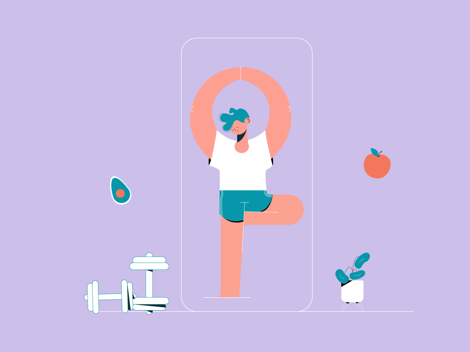Workout app development illustration by Addevice UI/UX Design and