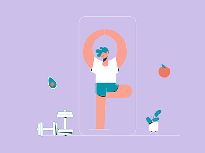 Workout app development illustration