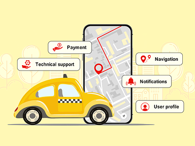 Taxi App Development 3d android animation design graphic design illustration ios logo mobile app mobile app development motion graphics taxi app uber ui vector