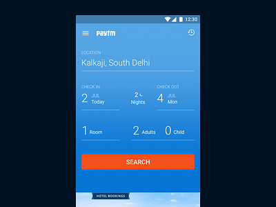 Mobile app for flight booking