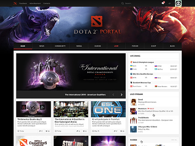 Dota 2 Portal - Homepage dota 2 flat fun projects game portal