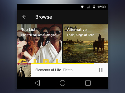 Android L PSD kit - Browse Screen