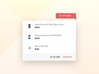 Cart Preview cart download freebie hover popup shadow sketch ui ui challenge