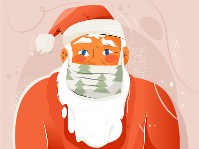 Santa Claus 2020 celebrate character christmas claus color colorful cute design fun happy holiday holidays illustration mask minimal new santa vector year