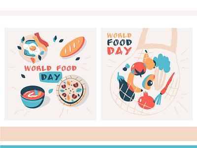 World Food Day avocado bag color colorful cute day design food illustration minimal pizza products simple texture tote vector
