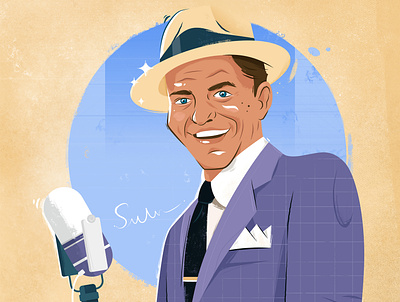 Frank Sinatra actor american character color colorful cute design digital drawing frank frank sinatra illustration people portrait sinatra texture vector