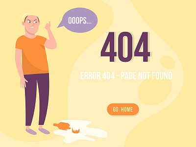 404 2d 404 character color error illustration vector