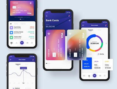 Mobile Bank App bank bank app card colors design ios mobile ui uiux