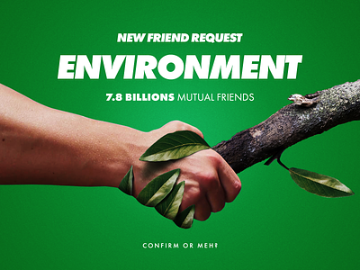 ENVIRONMENT - New friend request branch color eco ecology education enviroment friend green hand leaf manipulation planet save shake