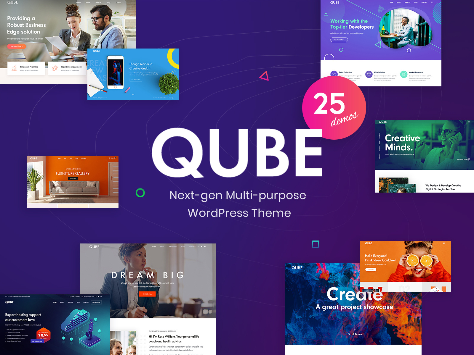Qube Creative Multi purpose WordPress Theme By Radiant Themes On Dribbble