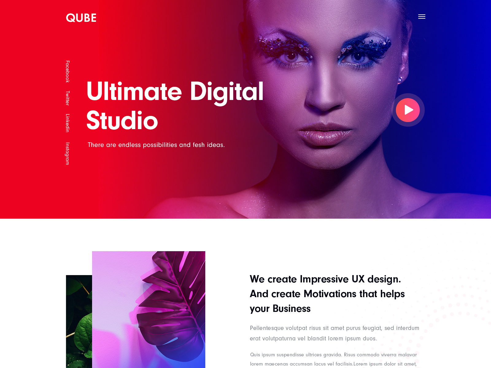 Qube New Digital Studio Design by Radiant Themes on Dribbble