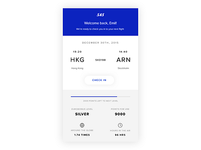 Scandinavian Airlines App Concept