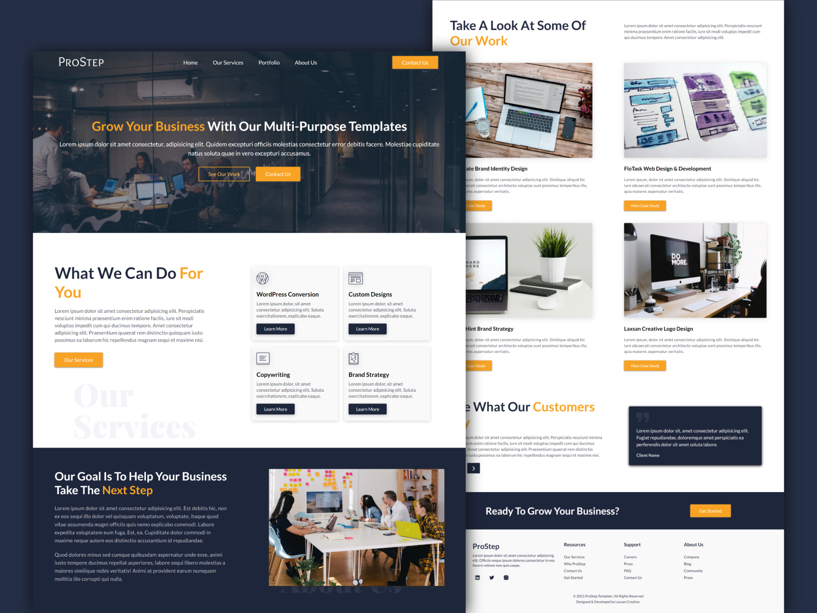 ProStep - Multi Purpose HTML Template by Webplate on Dribbble