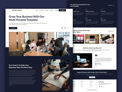 Searchable - Multi Purpose HTML Template agency business css css3 design digital agency html html template html5 service business ui ui design ux ux design web design web development website template