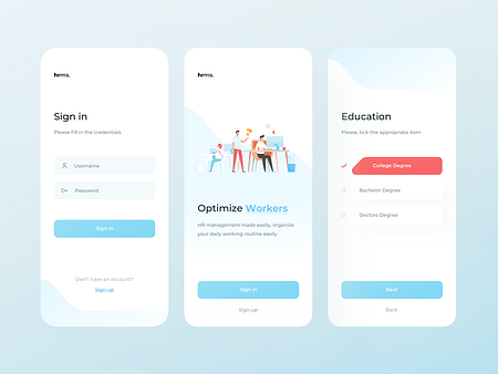 Hrms App — Sign in, Splash Screen, Registration by Sandro Tavartkiladze ...