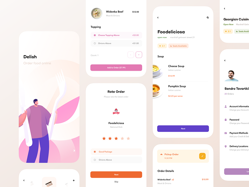 Delish — Food App by Sandro Tavartkiladze on Dribbble