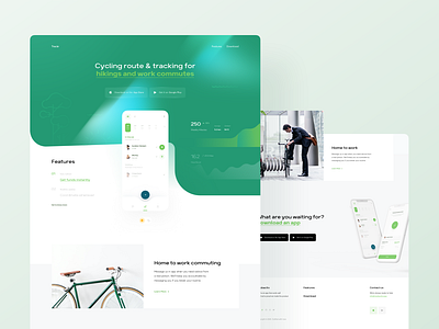 Trackr App — Landing Page Design android app app design app landing app landing page app landing template apple application clean fitness fitness app flare gradients landing landing page minimal ndro northern lights sandro tavartkiladze tavdro