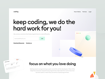 Landing Page 3d 3d art coding colors illustration landing landing design landing page landing page concept landing page design landing page ui landing pages landingpage ndro new monday programmer programming sandro tavartkiladze ui uiux