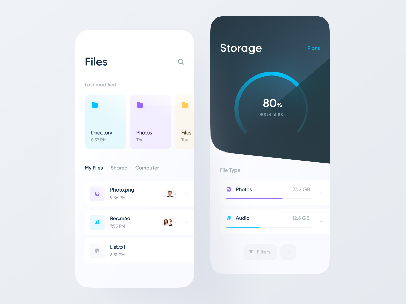 Cloud Storage App by Sandro Tavartkiladze for New Monday on Dribbble