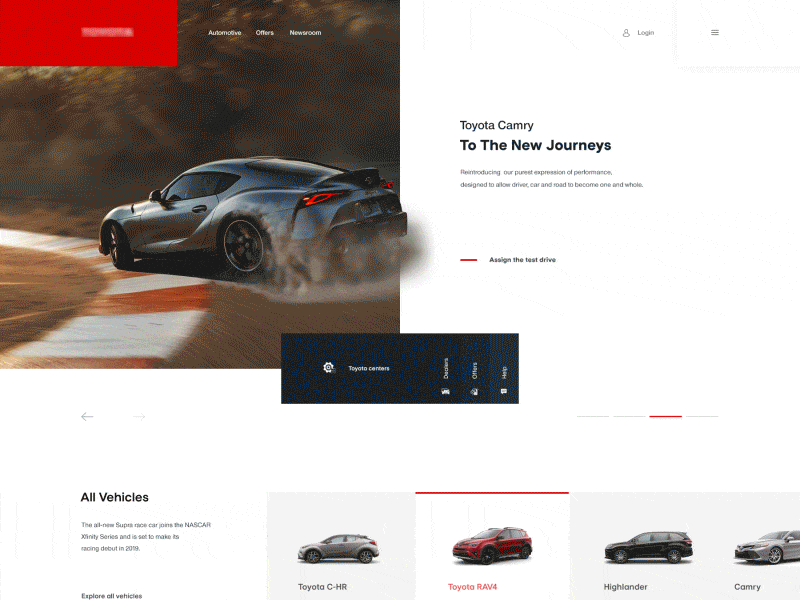 Carshop — Landing Page Concept (WIP) animation automotive blue car cars clean inspiration interface minimal minimalism red red and blue sandro tavartkiladze template ui ux ux animation web white whitespace
