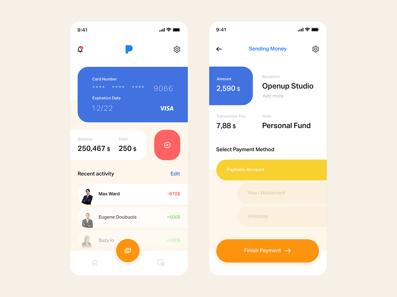 Paymon — Online Banking by Sandro Tavartkiladze on Dribbble