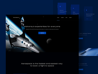 Aerospace — Flight Booking 2 (Dark Version) book book app booking app clean cosmos flight inspiration interface landing page minimal sandro tavartkiladze space space travel tavdro whitespace