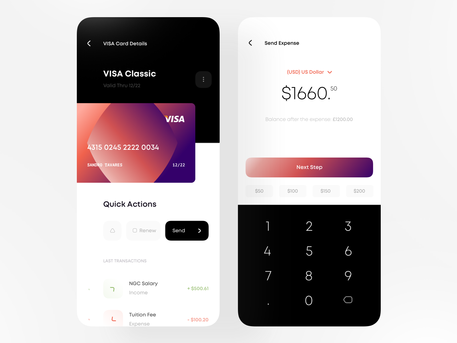 Send details. Money UI. Send money UI Design.