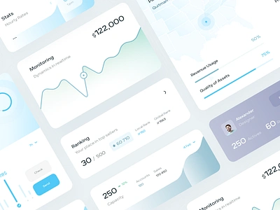 Dashboard Cards and UI Elements analysis blue dashboard cards cards ui charts dashboard dashboard elements data elements finance georgia graph interface map modules sandro tavartkiladze sky blue statistics stats tbilisi