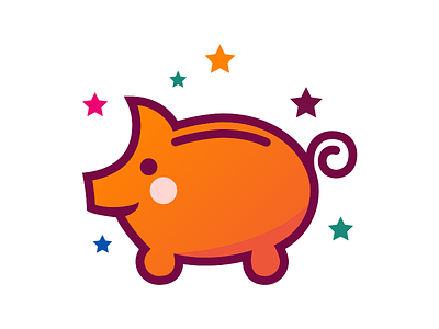 Piggy Bank icon pig