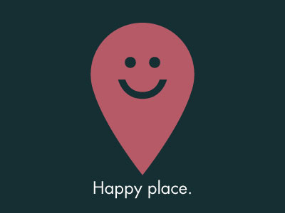 Happyplace face happy icon location pin place simple smiley