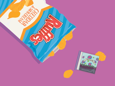 Ruffles chips food illustration packaging
