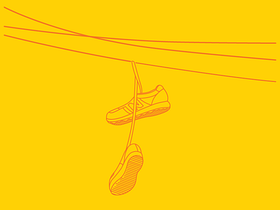 shoes on a wire dad fathers day illustration new balance shoes telephone wires