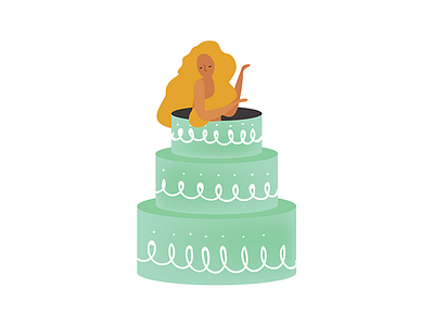 Cake Siren cake dancing illustration siren woman
