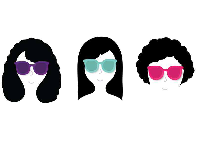 Three negative space vector logo illustration branding
