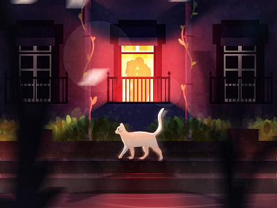Silent as a Kitten animal cat cats character cover art europe illustration kitten london nightlife purple street white