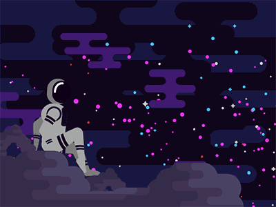 A Girl in Space 2d ae after effects animation clean cosmos design illustration kurzgesagt motion space stars