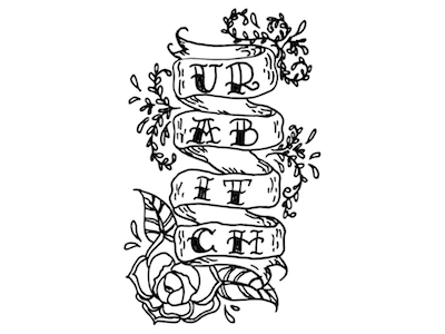 URABIT*H illustrator vector traditional rose black and white traditional tattoo