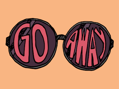 Go Away go away pink illustrator vector sunglasses