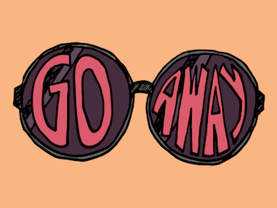 Go Away go away illustrator pink sunglasses vector